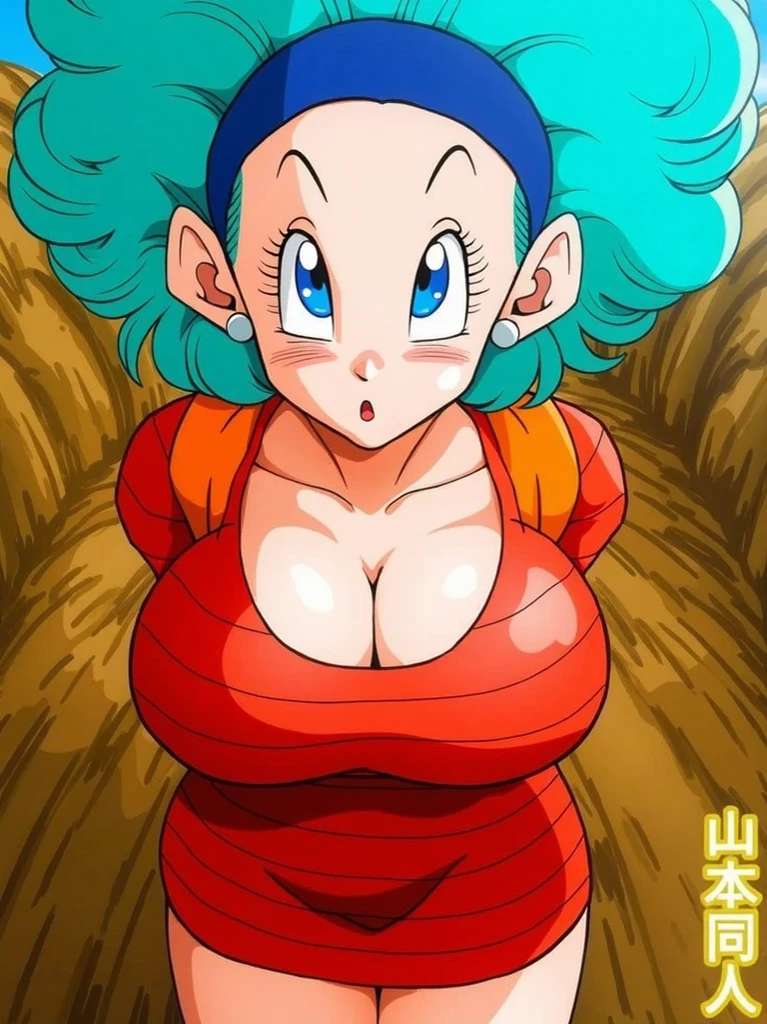 beautiful woman, naked, huge breasts, giant breasts, giant glutes, huge glutes, showing nipples, standing nipples, crouched, hanging breasts, blue eyes, For the blue, aquamarine hair, braided ponytail, hair band, Red ribbon, hair band, earrings, expression of pleasure, climax expression, sexual expression, sticking out tongue , healthy body, beautifully detailed., soft skin texture, showing clitoris Face of pleasure, sexual way, sticking out tongue
En el mundo de Dragon Ball, capsule corporation, bulma