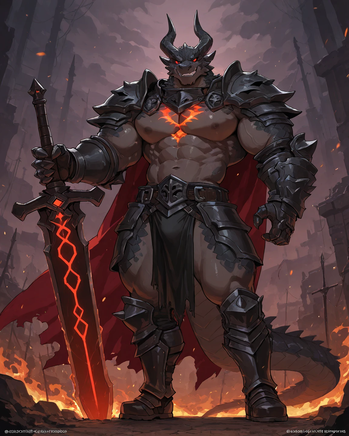 Silver Dragonborn from D&D, Barbarian Clothes and a Big Axe and a Total White Skin, Pale Skin, he have Red Eyes and Vampire Fangs in mouth, Dragon Biped, Draconato DnD Dragon Biped, White Scale, Vampire Dragon Biped, Dragon Tail and Dragon Body