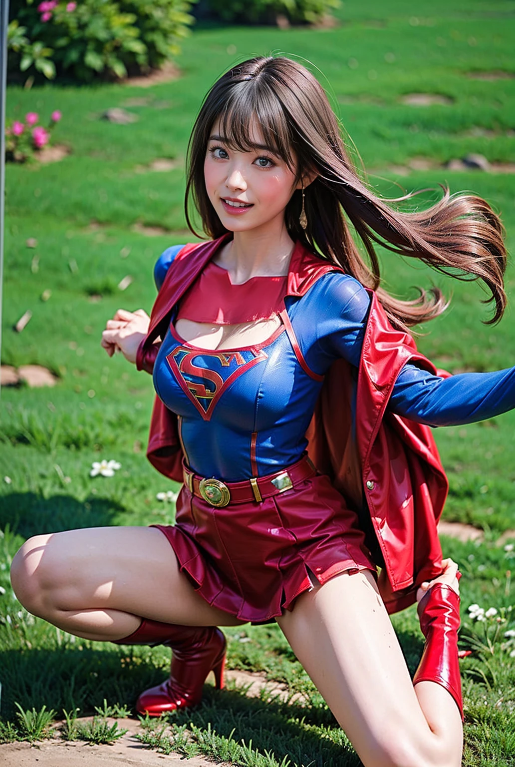 masterpiece、Supergirl Costume、short hair、barefoot、Big and ample breasts、Crisis situation、Complete surrender、、Medical Prison、operating room、Abused、Humiliating ???????、Squatting Pose、shiny sweaty skin、looking at the camera、choker、Long sleeve、Sexy poses to seduce、Off the shoulder、latex、from right in front、Leg spread、