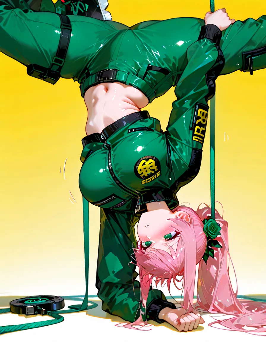 Striped undressed camouflage woman covered in colorful slime2People having sex