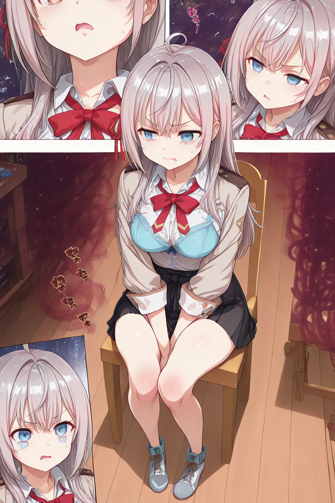 (8K, 最high quality, Tabletop:1.2)、超High resolution、Adorable、cute, Curly Hair, Soft Hair, Cute Bangs,Soft and fluffy white and black, Adorable, (8K, 最high quality, Tabletop:1.2)、超High resolution、girl, Detailed face、最high quality, High resolution, Very detailed, Detailed Background, Perfect lighting、masterpiece、Best image quality、最high quality、Curly Hair, Soft Hair, Cute Bangs,Soft and fluffy white and black,masterpiece、Best image quality、最high quality、 (cryin)、((Scared)), Most detailed, high quality、(((cry)))、(((missionary, 1boy, penis, lying, vaginale, ass pov, spread legs, Sex, nsfw)))、nose blush、steam、Shiny Hair、Very fine and beautiful bright eyes、Very detailed, clear and beautiful face, Awards, Anatomically correct、((Scared))