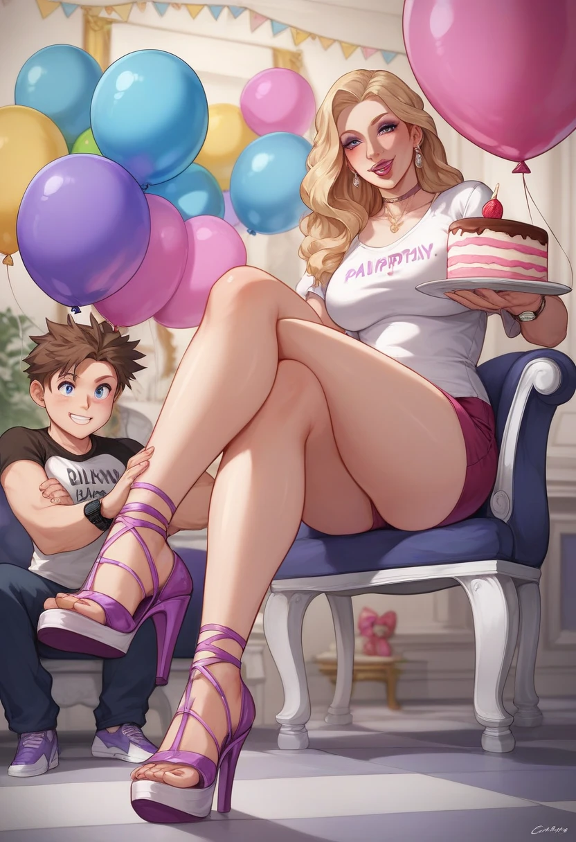couple of sexy tall cheerleader and young son (mom seducing small boy), eight years old birthday party at home  , birthday party at home,  birth day decoration, sexy cheerleader in hot cheerleader lingerie outfit celebrating birth day with small son eight years old, group of boys celebrating birthday with the sexy tall cheerleader , sexy blonde cheerleader with small latin son touching , busty mom , lingerie, perfect ass, perfect legs, huge breast milking, Sexy hooker cheerleader seducing boy in birthday party, cheerleader ridding son having sex