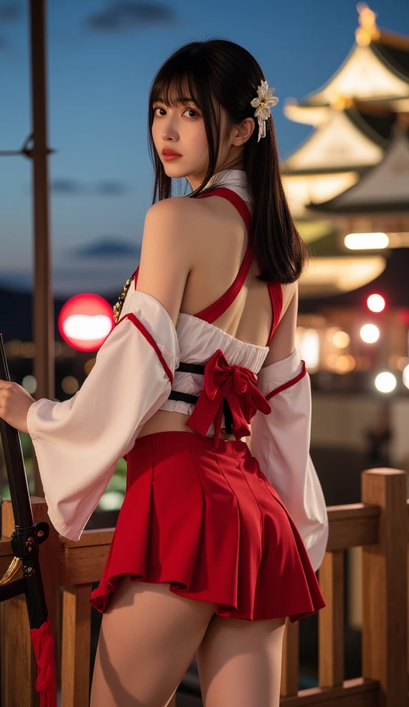 ((japanese miko costume)), shrines, Smiling smile, (NSFW), 1womanl, 独奏, 24 year old, 7headed body, (Ideal ratio body proportions), (Composition from head to thigh), erectile nipple, Sexy body, Wet, short-hair, Dark hair, small tits, A slender, Small buttocks, beauty legs, Skinny Legs, surrealism, Cinematic lighting, depth of fields, One-person viewpoint, F/1.8, 135 mm, nffsw, masutepiece, ccurate, ((Anatomically correct)), Textured skin, Super Detail, high details, High quality, awardwinning, Best Quality, hight resolution, 8K