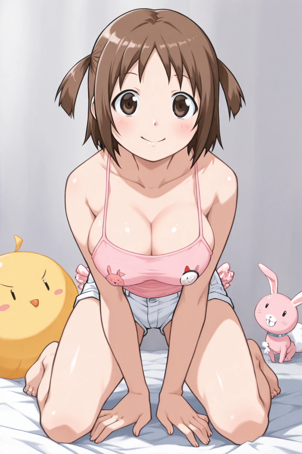 masterpiece, 1girl, highres, kinomoto_sakura, green eyes, blush, shy, good mood, looking at viewer,
realistic lighting, very detailed, full of detail,(completely nude:1.2),(vaginal sex:1.3),(loli ),