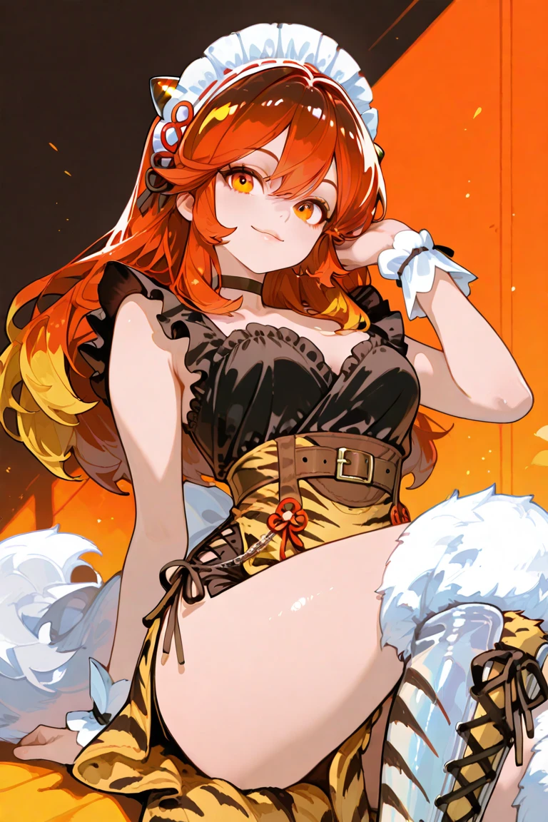 masterpiece, best quality, 1girl, long hair, looking at viewer, :3, cute, outdoors, streets, cowboy shot, big breasts, curvy, green eyes, rias gremory, orange hair, wavy hair, ( (beautiful detailed eyes, beautiful detailed glitter)), freckles, sfw, shorts, crop top, (neckline, navel)