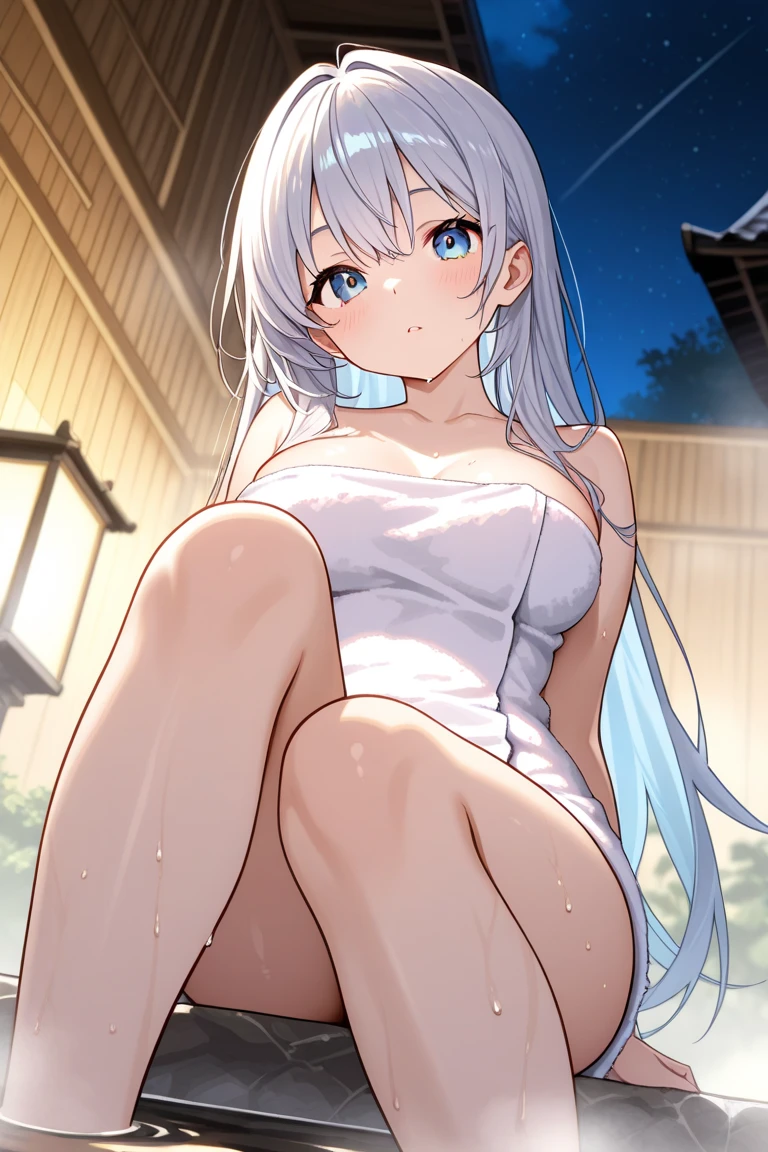 White panties are visible under the skirt、A Japanese girl smiling happily、camisole、quat
