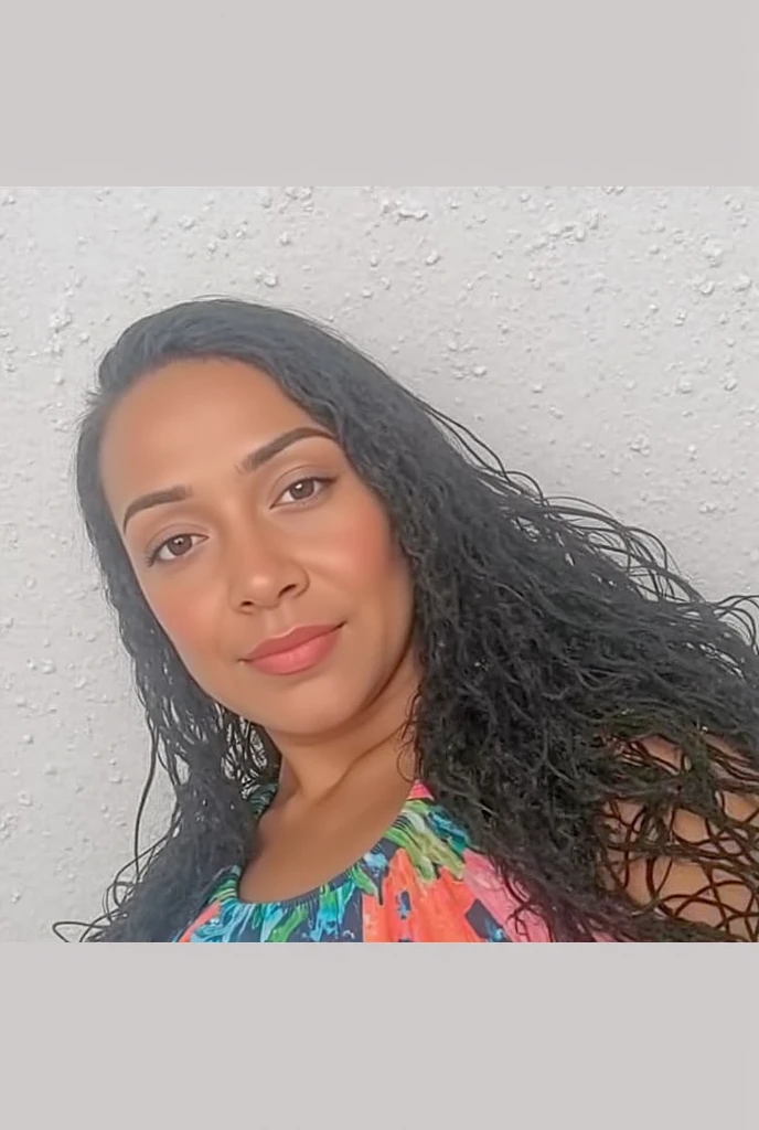 Create an image of a beautiful Latina woman inside a house at sunset. The woman is dressed in a way that emphasizes her natural beauty, with a mini skirt with bobbin lace ruffles and a big baggy bobbin lace V-neck off-shoulder sweater. She has a happy smile and a sexy face, with silver hair styled into buns twisted into a ponytail adorned with braids and elaborate beads, and fishbone braided hair. Her fringes are transparent, and her hair includes accessories like clips and a floating ponytail. Use cinematic lighting with the sunset as the light source to emphasize her beauty. Ensure the image is of maximum quality, ultra-high resolution, 8k quality, and in sea art mode 2