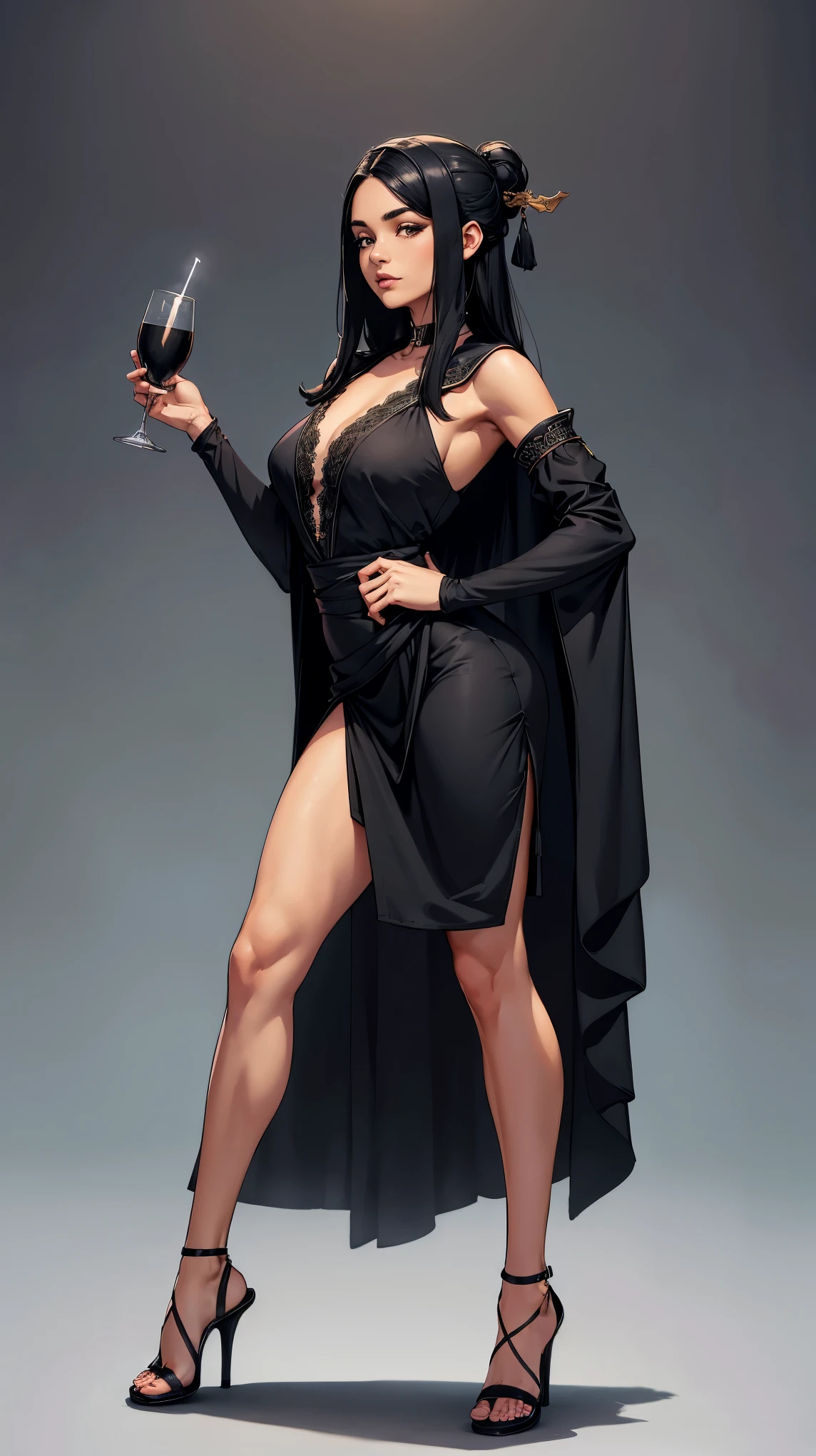 UHD 8k, HDR+, Copyright Disney Disney Villains Snow White and the Seven Dwarfs Character Evil Queen Artist Bunbunmuffinart General 1girls big breasts breasts naked breasts outside naked breasts female female focus female only Brunette light skin light skinned woman looking at viewer mature woman milf stepmom nipples, brunette with necklace, large piercing eyes, huge earrings, giant earrings, gold bracelets on her arms, her long jet black hair flowing over her shoulders, Black high heel shoes, High heels, black gothic dress, detailed background, realistic, 1girl, solo girl, 20 year old girl, ultra realistic face, hyperrealistic, hyperdetailed, (looking at viewers), sharpen, detailed face, detailed eyes, detailed lips, red lips, beautiful face, 16k, FHD, raw photo, cute face mesh, pretty face mesh, portrait shot 8 k