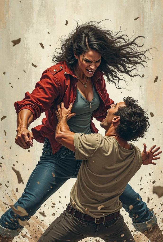 Woman shouting on man,Woman fighting with man, Woman beating man, Woman kicks man , Woman destroying man