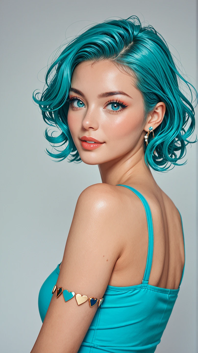 (Best quality,8K,A high resolution,Masterpiece:1.2, DSLR, 16k ),Ultra-detailed,(Realistic,Photorealistic,photo-realistic:1.37),Portrait, Creative style artwork, Historical, classical, Sophisticated, plethora of colors ,Highly detailed, Soft lighting, luxurious environment , there is young woman , girl naked, performing a music video, slim fit (oval perfect shape, asymmetrical face structure, perfect proportion, almond eye type, hazal eye color, detailed eyes, electric blue hair color, 32 inch breasts, hourglass figure, slim body, pale white skin tone ,sexy girl, 22 years old, soft wavy hair, looking away, attitude expression, professional makeup, pink lips)