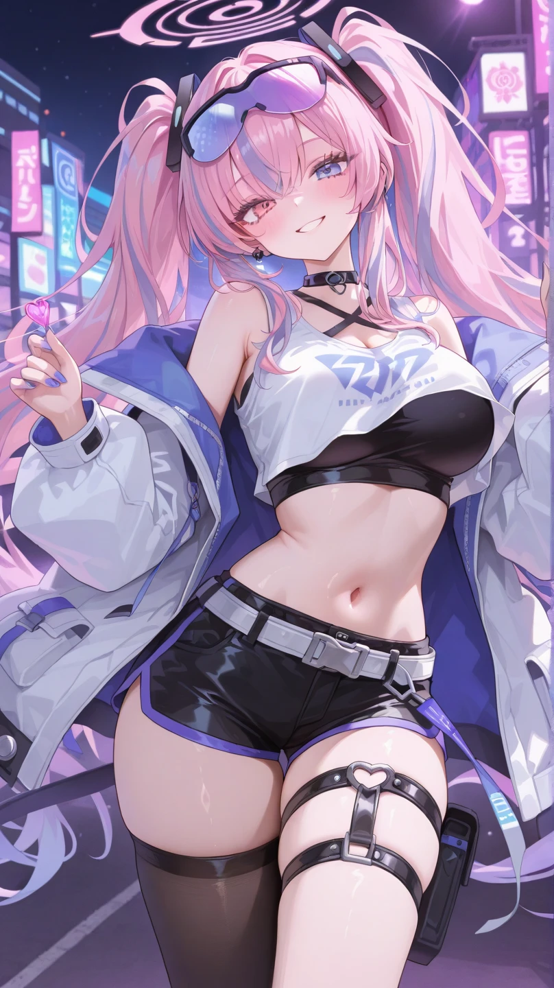 cartoon女孩 with purple hair and white pants posing for a picture, Night Core, seductive cartoon女孩, 8k)), cartoon风格, Electronic Girl, Electronic Girl, female action cartoon女孩, (cartoon女孩), cartoon女孩, “cartoon女孩, an cartoon女孩, guweiz, 高品质cartoon艺术风格, cartoon, young cartoon女孩