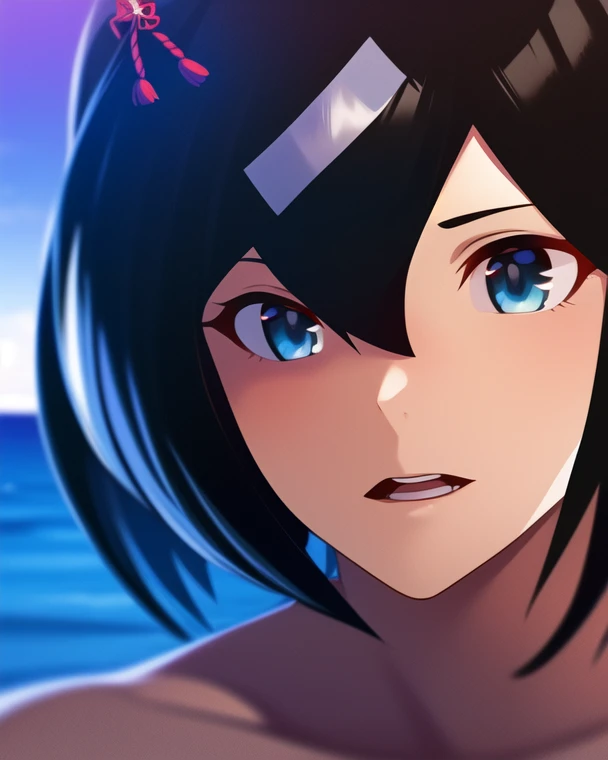 Short hair girl without clothes