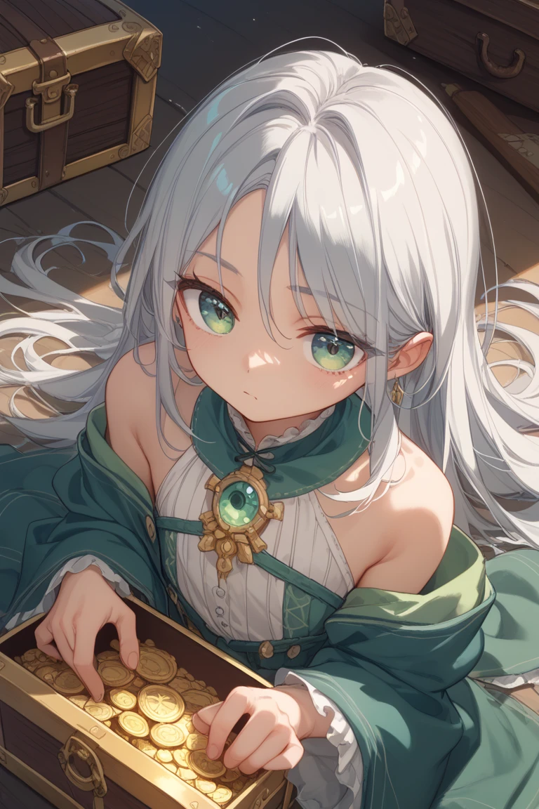 beautiful, looking at viewer, detailed face, outside, fantasy, beautiful lighting, bull body, (22 year old Spanish Woman), white flowing hair, green eyes, sitting,detailed eyes, detailed face, detailed hands