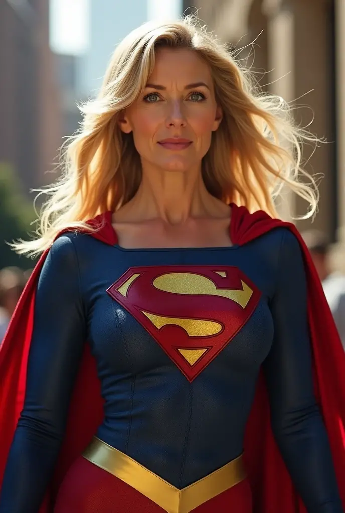 super old Jean Smart Supergirl; HD. Photograph, ((realism)), extremely high quality RAW photograph, ultra detailed photograph, sharp focus, high resolution, (detailed skin:1,3),high quality, film grain, Fujifilm XT3,Highly Detailed, movie, (Cinematic Photo:1.3) of (Realistic:1.3), by John Byrne/Jerry Ordway