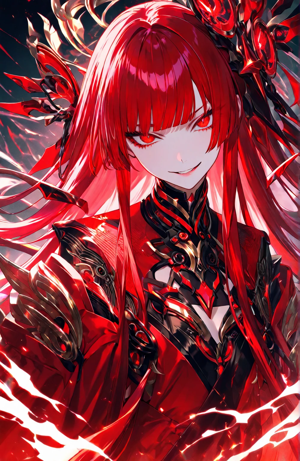 Highest quality,masterpiece,Very detailed, finely, High resolution, 8k wallpaper, finelyて美しい目,Red Haired Girl、The number of fingers is correct、Don&#39;t stick your fingers together、Don&#39;t break your fingers、Pose with hands clasped in front of chest、Hands with moe sleeves clasped in front of the chest, a pose as if praying, or an expression full of expectation.