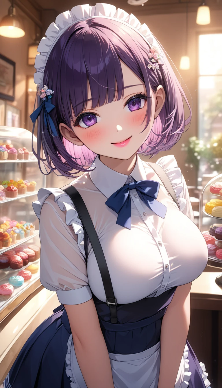 1 girl, small nose, very beautiful detailed face and eyes, bright colors, cute face, delicate beautiful face, Bright magenta eyes, cute eyes, sparkling eyes, Big eyes, (small breasts:1.3), (perky chest:1.1), (pointed chest:1.0), (icecream magazine cover:1.3),highest quality, WorKs of masters, High resolution,BlacK color hair,shiny hair, side ponytail,hair between eyes,bangs, (black jacket, real clothes, cleavage, black skirts, black thighhighs, thigh strap, fingerless gloves, single glove:1.2) , spread legs, panties shot, medium hips, glamorous body, white skin, smile, thin pubric hair, super beautiful face, Super beautiful eyes, Super beautiful hair,trendy outfit,sexy and attractive,full body esbian, Real World, Natural light,perfect Natural light,(with sparkling eyes and a contagious smile), This masterpiece is not only visually stunning but also tells, make of cake cooking , in the kitchen, open mouth, looking at viewer,