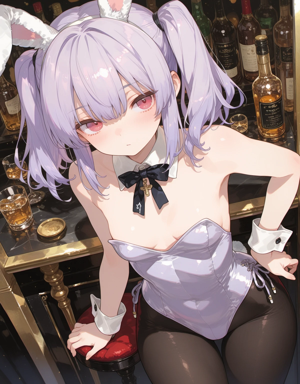 1 girl, kanon kanase, blush, medium breasts, sleeveless,((cowboy_shot, playboy bunny)), 20-year-old, healthy skin.