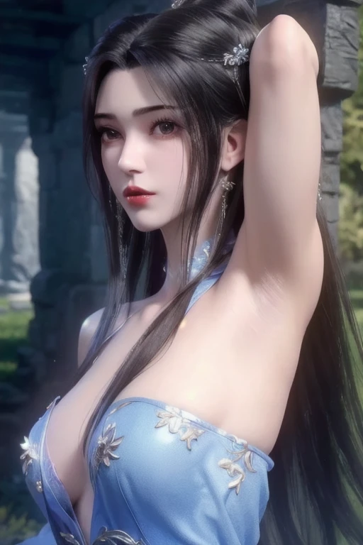 delicated best quality ,masterpiece, illustration, an extremely delicate and beautiful, extremely detailed ,CG ,unity ,8k wallpaper, Amazing, finely detail, masterpiece,best quality,official art,extremely detailed CG unity 8k wallpaper,absurdres, incredibly absurdres, huge filesize , ultra-detailed, highres, extremely detailed,beautiful detailed girl, extremely detailed eyes and face, beautiful detailed eyes,light on face,1girl, (yelan/genshin impact), (Super realistic), (((dark blue hair))), short hair, (Women's short hair highlights), (blue eyes), ((jewelry)), (((describe the arm in detail))), (((Super boobs))), ((Big ass)), ((thighs)), thigh socks, ((Plump body)), (Big breasts), ((Plump boobs)), (detailed description of hair), (condom necklace), (gem earrings), bracelet, ((upper body)), (Bare shoulder), ((collarbone)), ((offshoulder)), (Shiny skin), (Detailed description of eyes), (detailed description of face), (detailed description of body), (white and translucent skin), peerless beauty, (extreme beauty), (red lips), (shy ), ( smile), (facing the viewer), ((facing)), (((cherry blossom))), (falling petal), ((high split cheongsam)), glove, (white fur coat on shoulder), ((Lying on the shore of a lake full of lotus flowers), (She sits gracefully by the tranquil lotus lake, her feet playing in the water, bathed in the soft glow of the moonlight), the water surface is reflective, (any pose), ((There is a lot of water on the body)), pregnant belly