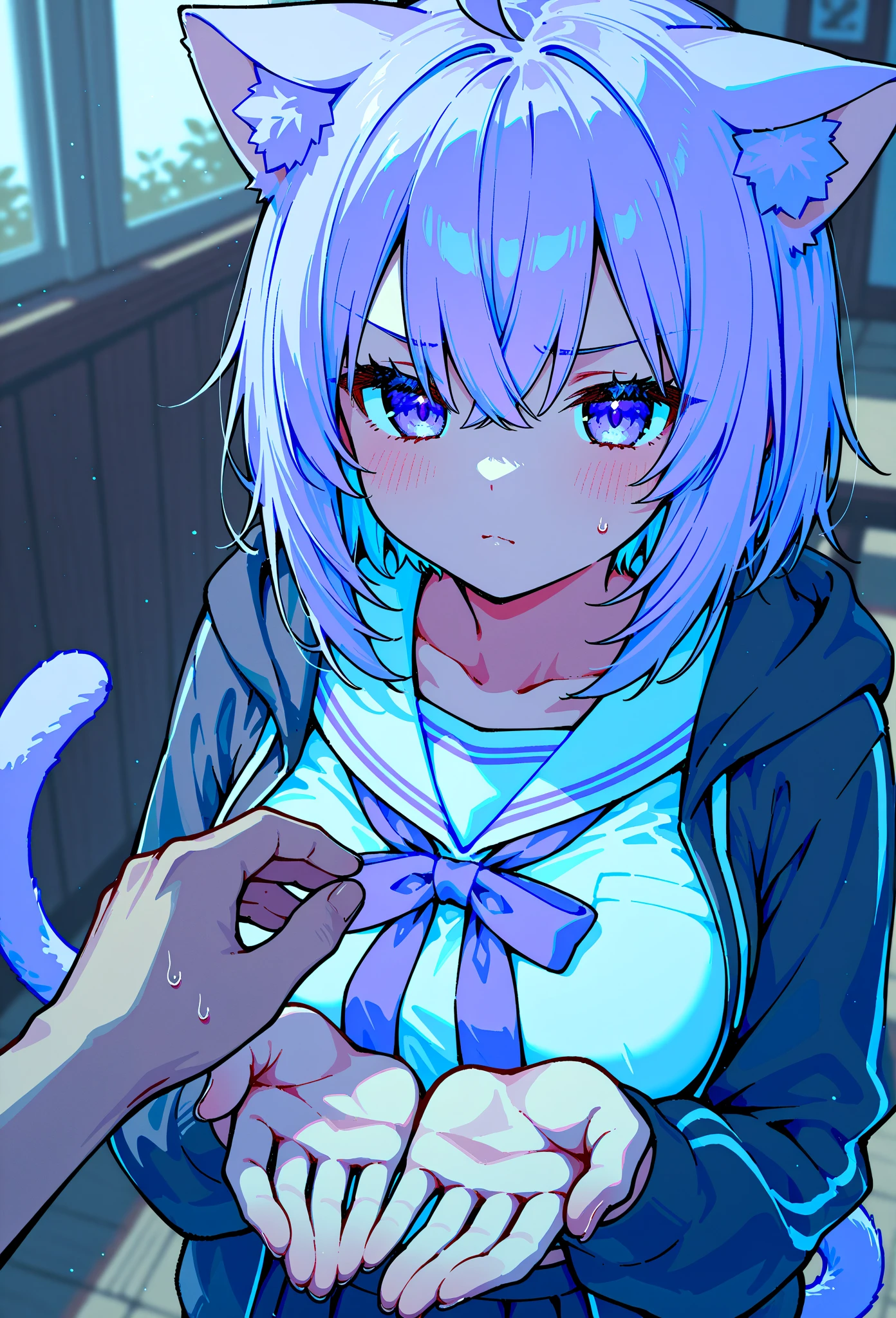NSFW,Twin_Turbo_Umamusume,Light blue hair、Twin tails、Heterochromia、Purple Eyes、blue eyes、Sharp teeth,Embarrassed,blush,(Perfect hands),(Perfect Anatomy),(masterpiece),(highest quality),Outdoor,In the forest at night,tent,bonfire,One man,Having sex,Embarrassed,blush,In heat,A wistful look,I feel pleasure,(orgasm:1.3),Having sex,Creampie,Wide-eyed,Cross-eyed