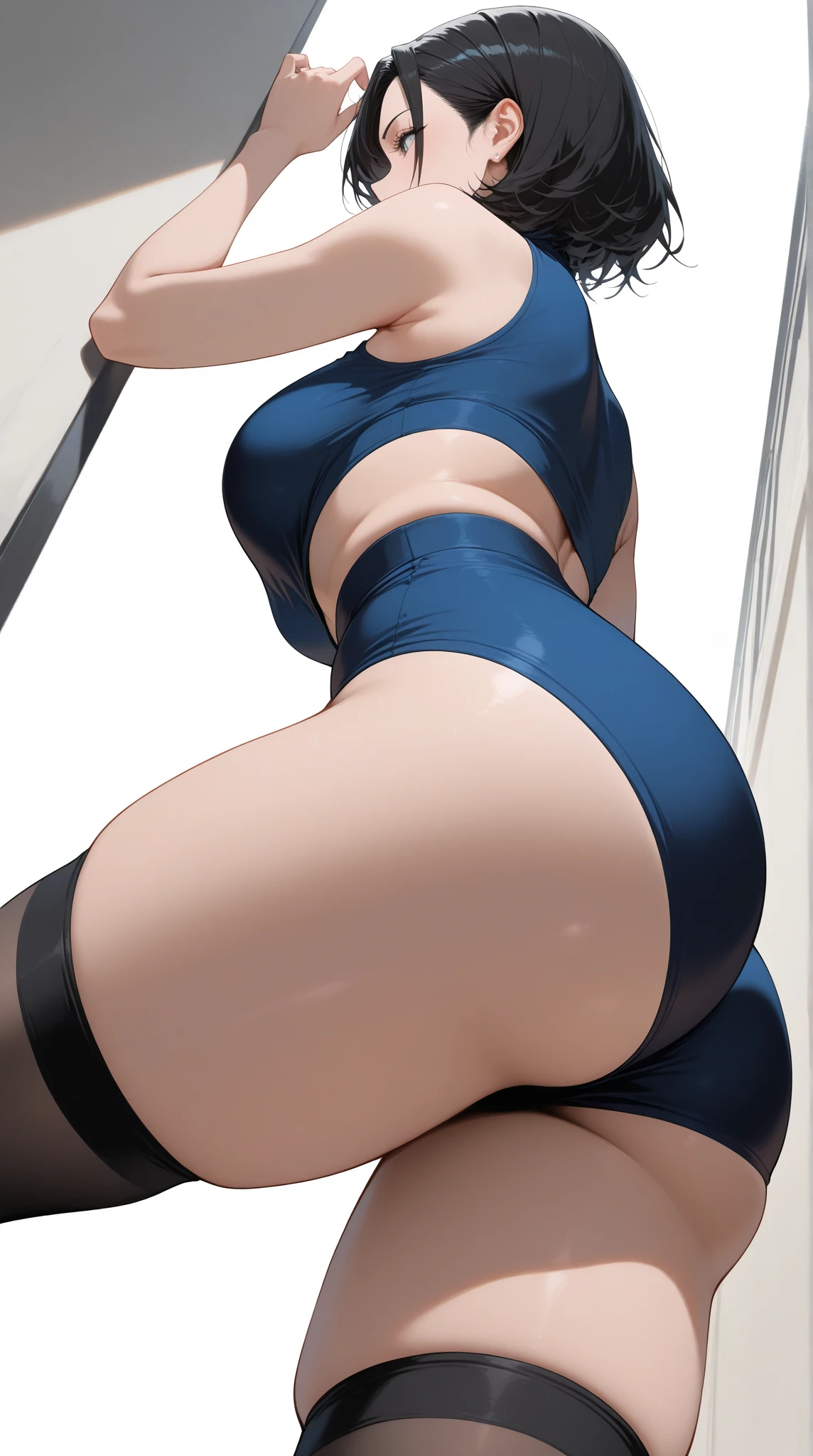 daylight, sunlight, (perfect body : 1.1),  (short wavy hair:1.2), choker, full body shot, crowded street, [(girl wearing a tiny transparent small sweaty colorful detailed strapless microbikini: 1.4)::5], ((colorful mini miniskirt)), (extremely detailed CG 8k wallpaper), (an extremely delicate and beautiful), (masterpiece), (best quality:1.0), (ultra highres:1.0),  beautiful lighting ,perfect lightning,pulling skirt, realistic shadows, [highres], detailed skin, ultra-detailed, lying down, bent over, (black thighhigh: 1.0), (red high heels: 1.0), large earring, thighs, (((colorful))), (beautiful short ponytail), [crowded pool background], fine collarbone, soft navel, soft midriff, soft back, angle from below, sweaty, beautiful breasts, blush, (ass: 1.6), butt, nipple