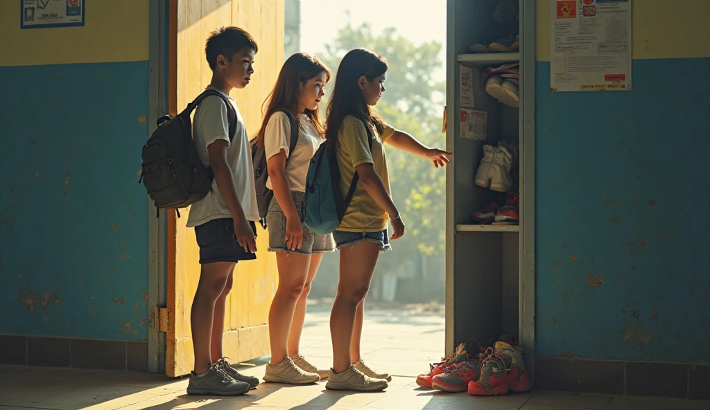 Children playing tricks