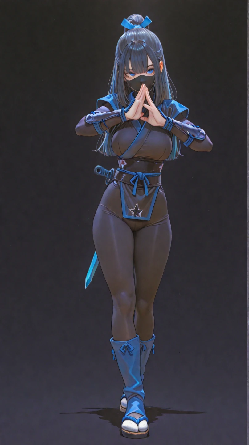Blue Hair Surrealism, Character table, Reference Table, Standing painting, 8k, Super Detail, 1080P, Women HD, 4K, 8k, 16k, high resolution, best quality, high quality, Anatomically correct, masterpiece, precise, Ultra HD,grace,Unreal Engine,Delicate face,Long braids,slim,Long legs,miniskirt