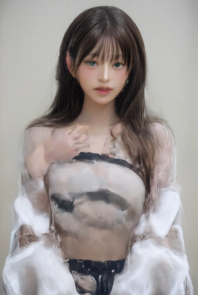 (masterpiece:1.2, Highest quality), (Realistic, photoRealistic:1.4), Ultimate beauty、mature、(Beautiful Features、Detailed lips, Beautiful eyes with attention to detail)、(Beautiful Teeth), blush, Captivating Gaze、masterpiece,(Highest quality,Hyper Detail)、 Natural Makeup,Looking at the camera、alone,Cute woman in her 20s、(Small breasts、Short Bob Hair、(Bangs too)、((topless:1.6))、 (Maid clothes、Black Choker、Earrings), Side Lock, stage, Outdoor, (Semen is on it:1.4)、(Bust up shot)、(Shooting from below)、(Open your mouth:1.2)