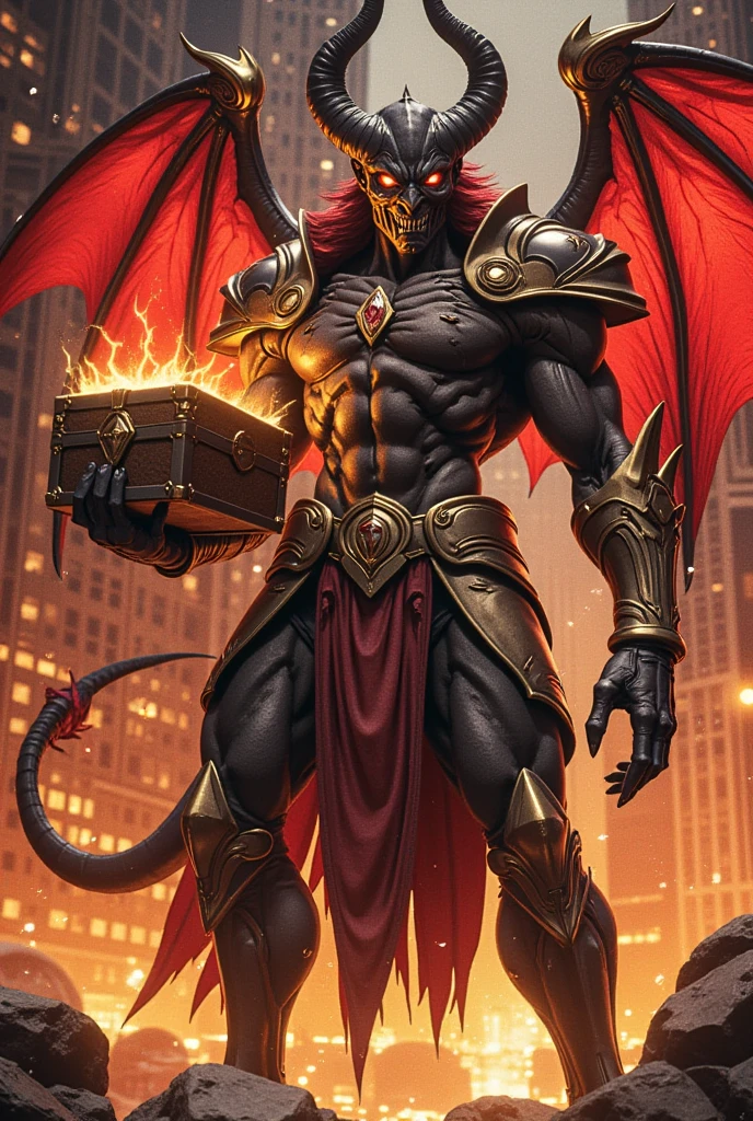 Strongman, Dragon head, hero, wing, horn, luxury suit