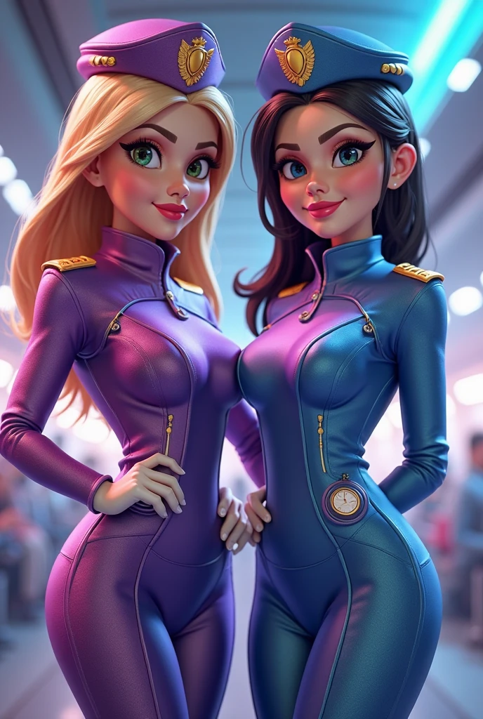 Teens Emma Watson and Brooke Shields dressed up as cameltoe space cadets. Kissing