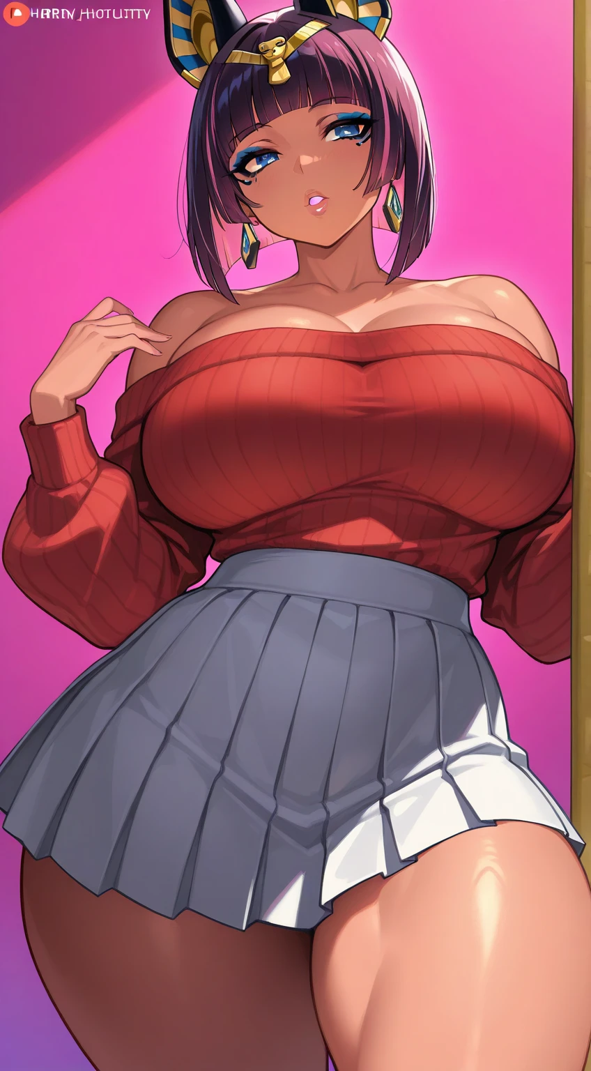 (((From below))),hot summer,skirt,Cleavage,Ass,hibiscus,(((naked))),Polka dot panties,tennis,Slightly thick thighs