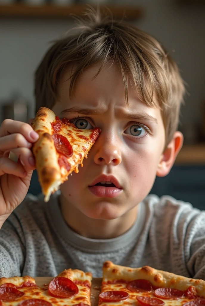 adult scared thinking about candy and pizza