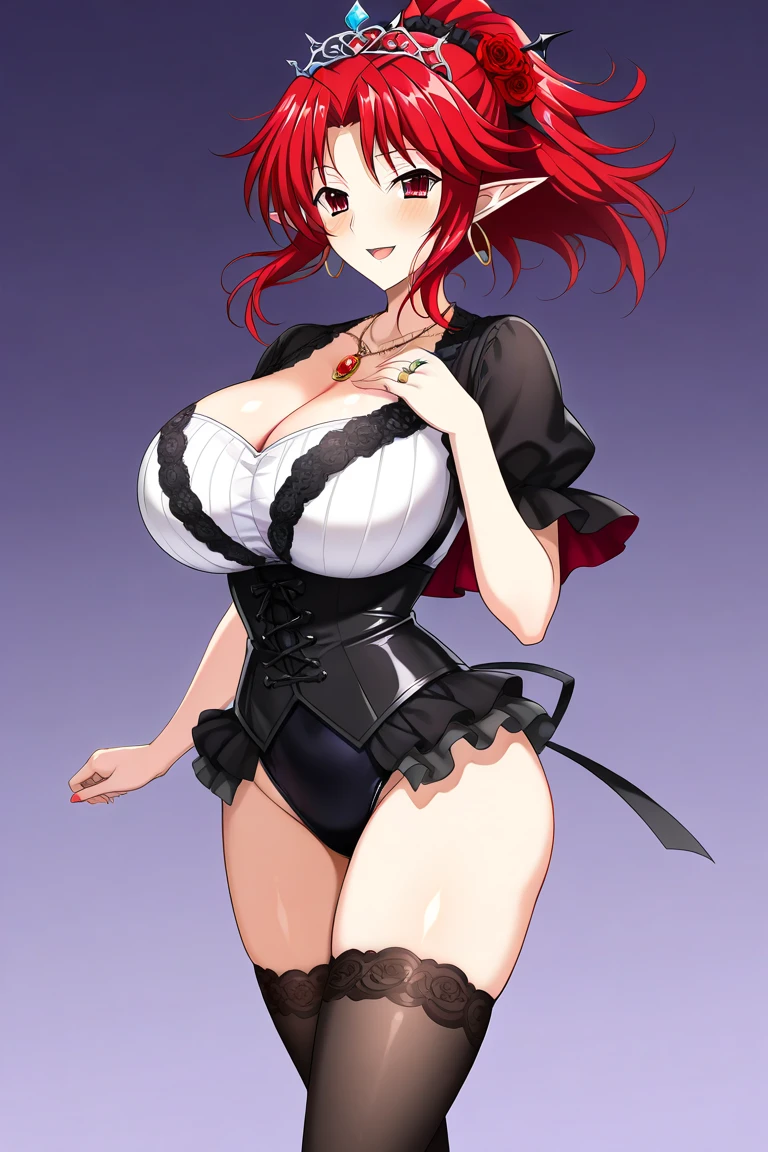 (masterpiece:1.2), (best quality:1.2), perfect eyes, perfect face, perfect lighting, 1girl, mature female gothgal, long red hair, intricate hairdo, makeup, black lips, thick eyelashes, huge breasts, wearing a gothgal outfit, black and white dress, frills, ribbons, puffy sleeves, bare shoulders, lacey choker, jewelry, peaceful, quiet, chill, detailed outdoor background, beautiful landscape, fantasy, winter, cold  <lora:gothGals_v10:1>