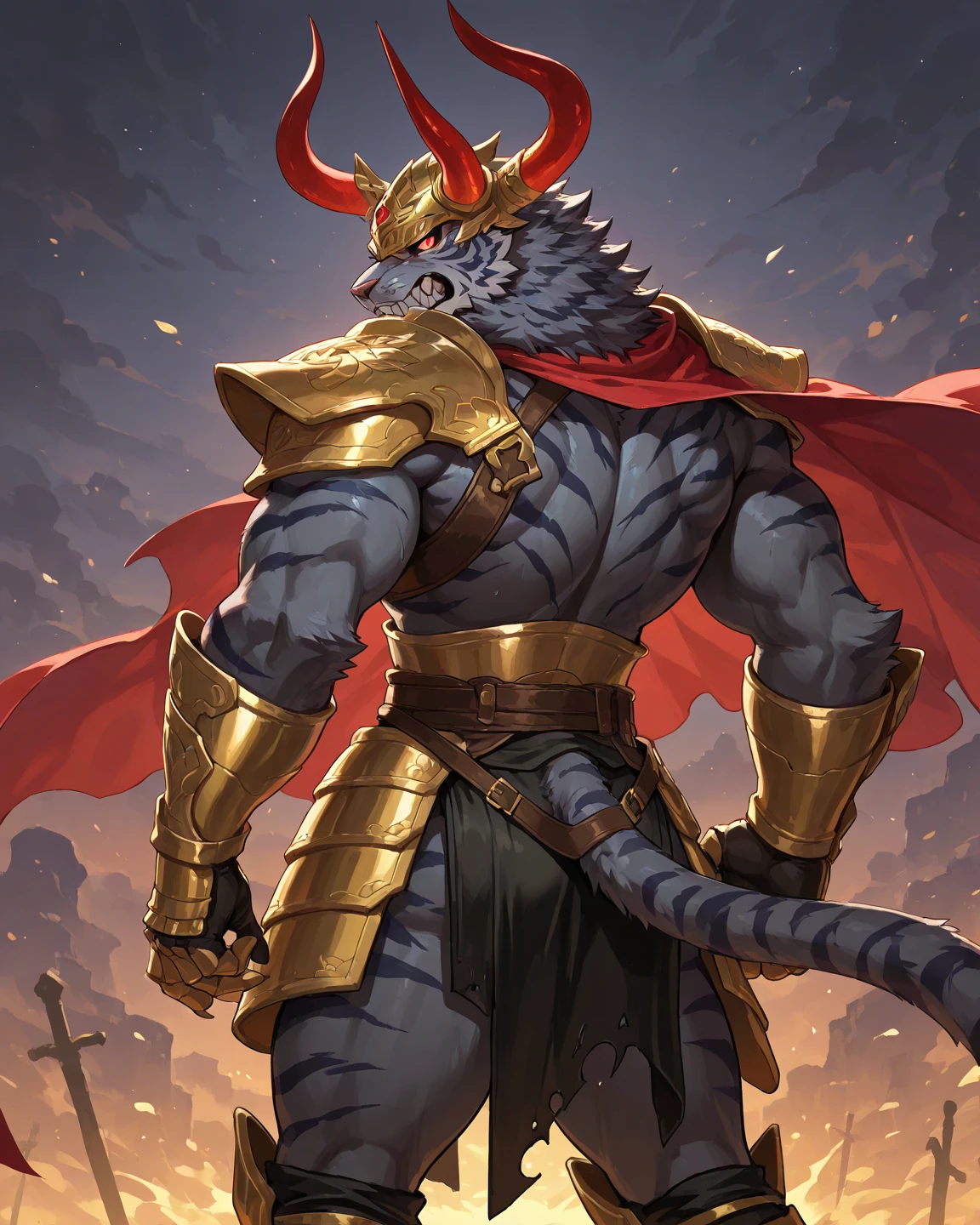 ((middle Ages:1.4,Range background:1.4)),Royal Family:1.2,((Heavy Crossbowman:1.3)),Sunlight,high resolution,4K,(((whole body:1.1,Strike a pose:1.2))),masterpiece,high quality,((inbcineroar)),male,incineroar,(teenager:1.3),hairy,((brave,peaceful:1.4)),((Hand-held crossbow:1.3)),(((Lean:1.4,Long legs:1.3,Thick dragon tail:1.2))),(((muscle:1.3))),(((White Armor:1.3,There is a red flag on the armor:1.4))),Mature face,Exquisite eyes,Detailed body,Detailed hands,Detailed feet,Kenket's Art,high_detailed_background, wide, wide_body, strong_body, muscular_body, visible_abs, ,, abs,big_pecs, visible_pecs, huge_body, warrior, confident,mane, hyper_body, hyper_torso, perfect_eyes,Huge pec, muscular pec, huge pec muscle, gigachad muscular, muscular!!, large muscles, big muscle, muscular!, powerful and huge, big muscles, muscular!!!, muscular characters, musclebound and hulking, giant and fat, as a titan, muscular!! sci-fi, massive muscles, strong and imposing, big arms extremely detailed,angry