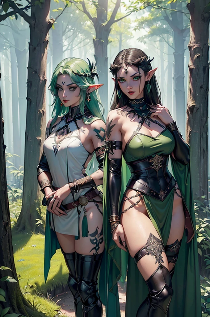 gorgonas femininas, olhos verdes esmeraldas, com cauda de serpentes, pele brilhante , olho hiper realista , lindo rosto perfeito,in the style realistic and hyper-realistic renderings