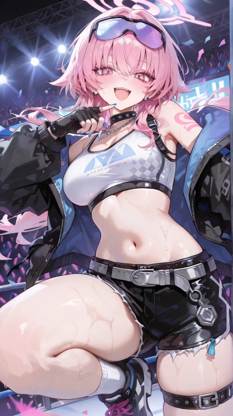 masutepiece, Best Quality, Illustration, Ultra-detailed, finely detail, hight resolution, 8K Wallpaper, Perfect dynamic composition, Beautiful detailed eyes, Women's Fashion Summer,Short bob hair,Small breasts natural color lip, Bold sexy poses,Smile,Harajuku、20 years girl、Cute、Sexy shot looking at camera
