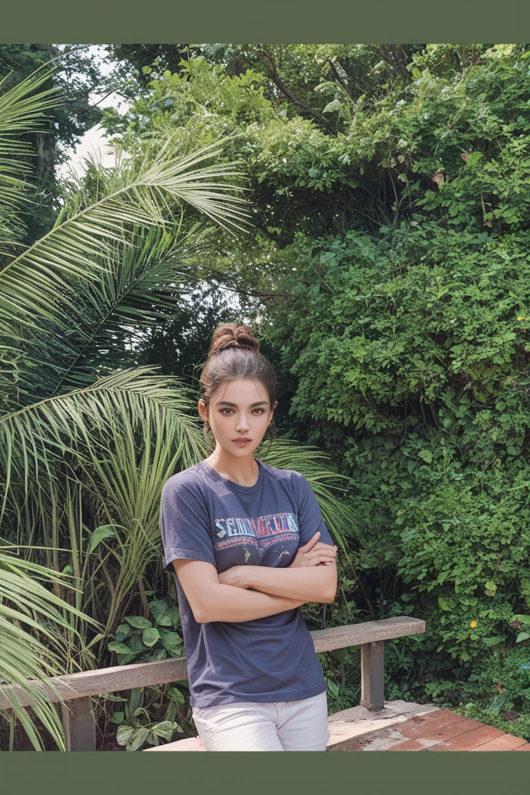 Create a very realistic and beautiful model with the following detailed features: Gender: Female, Age: Young adult (approximately 20-25 years old), Hair: Long, wavy and reddish with a natural shine, gently cascading around the shoulders and back back. . . . . . . . . . . . . . . , Eyes: Bright green with a captivating, slightly almond-shaped look, detailed with natural highlights, Skin: Fair complexion with a light texture, including natural freckles on the nose and cheeks, giving a youthful and vibrant appearance: Fair complexion with a light texture, including natural freckles on the nose and cheeks, giving a youthful and lively appearance, Face: with a smooth and natural contour, soft and full lips with a slight pinkish tint and a slightly delicate upturned nose, Expression : a gentle face, with a touch of mischief, which conveys warmth and approachability, Clothing: dressed in a white polo shirt and black sunglasses, wearing dressed in a white polo shirt, wearing a white polo shirt, a white outfit , wearing a white polo shirt and glasses, a simple white polo shirt, a silky white outfit, fashionable white clothes, a girl wearing a white polo shirt, wearing white clothes, a girl wearing a polo shirt white, Tight suit dressed in a smooth white polo shirt, wears an elegant outfit, haute couture chic, All white, Background: a lush green golf course under a clear blue sky, The background includes a fairway, a distant flag and some trees, Pose: His feet are shoulder-width apart, arms outstretched holding a golf club, showing concentration, Background includes a fairway, a distant flag and some trees, aesthetic, Unsplash, Neoclassicism, Complex background, Best quality, hyper detailed, Gratty Sita, 64K, Light design
