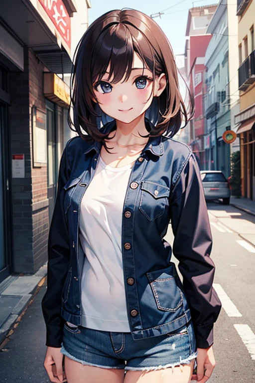anegasaki nene、Shiny brown hair, short hair, (Beautiful brown eyes、Sparkling eyes, Fine grain)、smile、Ultra-detailed eyes、Highly detailed face, Highly detailed eyes,
((masterpiece,Intricate details)),one person's,Mature Woman,Bobcut,,Brown eyes,smile,,
Blake Classic Denim Pants Midi 、city内、city
((Upper Body)),from ,:1.25,Written boundary depth,Retrospective viewers,Beautiful ass