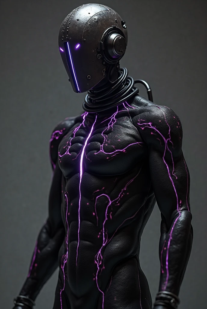 3D Rendering、Action Figures、1/6 Scale、12 inch size、Bad guy、artificial human world、(((The whole body is asymmetrical)))、The right half of the body is mechanical、Steampunk Style、Some parts glow in neon colors、(((The left side of the body is a creepy body with arteries and veins protruding)))、Unclean and unpleasant skin、Scary look、(((Full body image)))