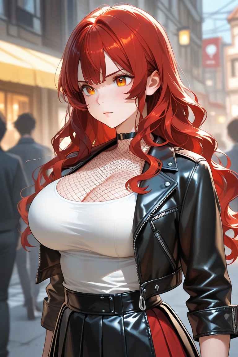 masterpiece, best quality), intricate details, 1 girl, woman, red hair, straw hat,  \ (one piece\), scar on face, (long hair), shirt, white shirt, female focus, clothes, collared shirt, pants, cape, black coat, shirt, scar, sandals, pectorals, partially unbuttoned, cleavage, black coat on shoulders, nature, scenery, upper body, straw hat,

((front view)) ((close up shot)) ((solo)) ((Twisted Updo: Long hair twisted and pinned up into an elegant updo, often with loose tendrils left out))

