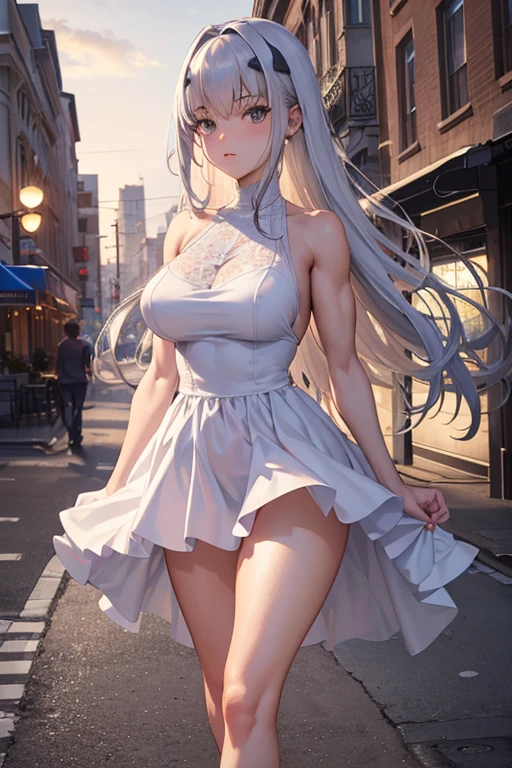 ((panty shot)),((lifting skirt)),((white panties focus)),Vulgar,low angle,from below, cleavage,Vulgar,((panty shot)),((lifting skirt)),((white panties focus)), ((1girl, skirt lifted by the wind,showing white panties masterpiece:1.4, best quality)),(skirt lift,very windy),(beautiful elegant white panties),very low angle,from below),((masterpiece:1.4, best quality)), ((masterpiece, best quality)), (realistic:1.5),Beautiful girl RAW photo,beautiful Semi long silver green hair,Japanese high school girl,full body, Walking along the dark city street, ((sexy elegant white knit mini dress)),very cute, slim, cute eyes,evil smile,enticing sexy look,(( lookin at the camera)),cinematic lighting and pause,night,crowded,neon light,(from the ground),(beautiful elegant Underwear patterns),