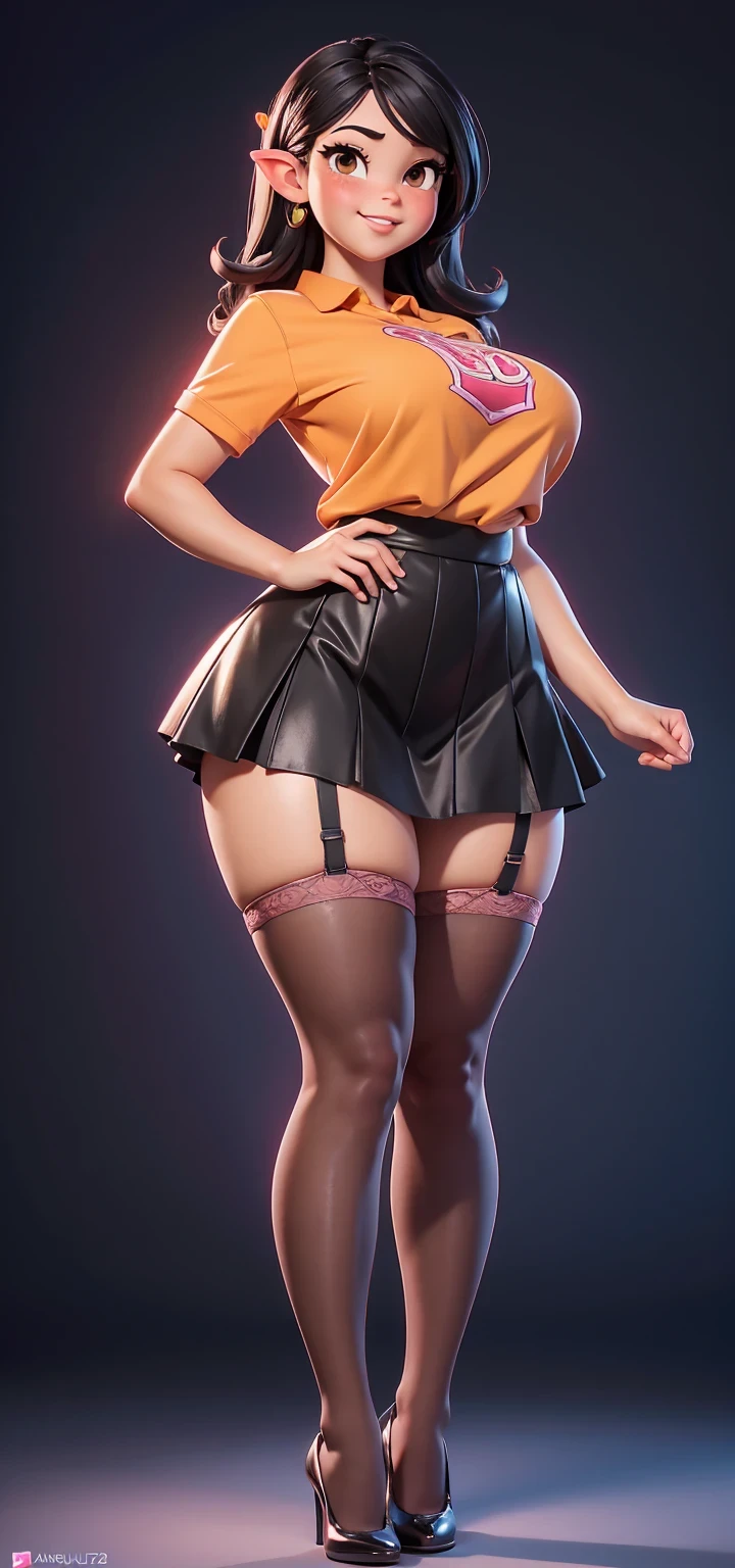 Kate Denson from Dead by Daylight, 1 Girl, Full body, standing, cowboy shot, Best quality, Ultra Detail, 8K, Ultra high realistic, Detailed face, Masterpiece, (Blushing:1.3), Milf, , Wet skin, Wet in miss V, Oil skin, Ahegao face, climax horny girl, Big thighs, Cropped shoulders, Choker, Hot Pants, Dark Gothic Makeup, Blade and soul, Final fantasy 14 style, Wet, big thighs, (Naked:1.3), no clothes, beautiful breasts,body details, breast details, vagina details