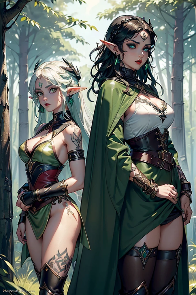 3 women, one is of the ogress race, the other is an elf and the other is human