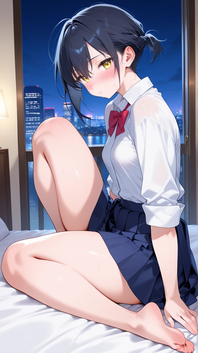 Having sex with a man on a chair, man behind, woman kneeling, see penis, large and long penis, White fluid squirts from the tip of the penis., Embarrassedุ 18, severe, stepsister , Embarrassed, red face, School uniform, Being squeezed by a man, see a man's face, Men 1 Women 1, missionary , Unbuttoning shirt to reveal nipples, View of 2 people, saw many people,Closed eyes