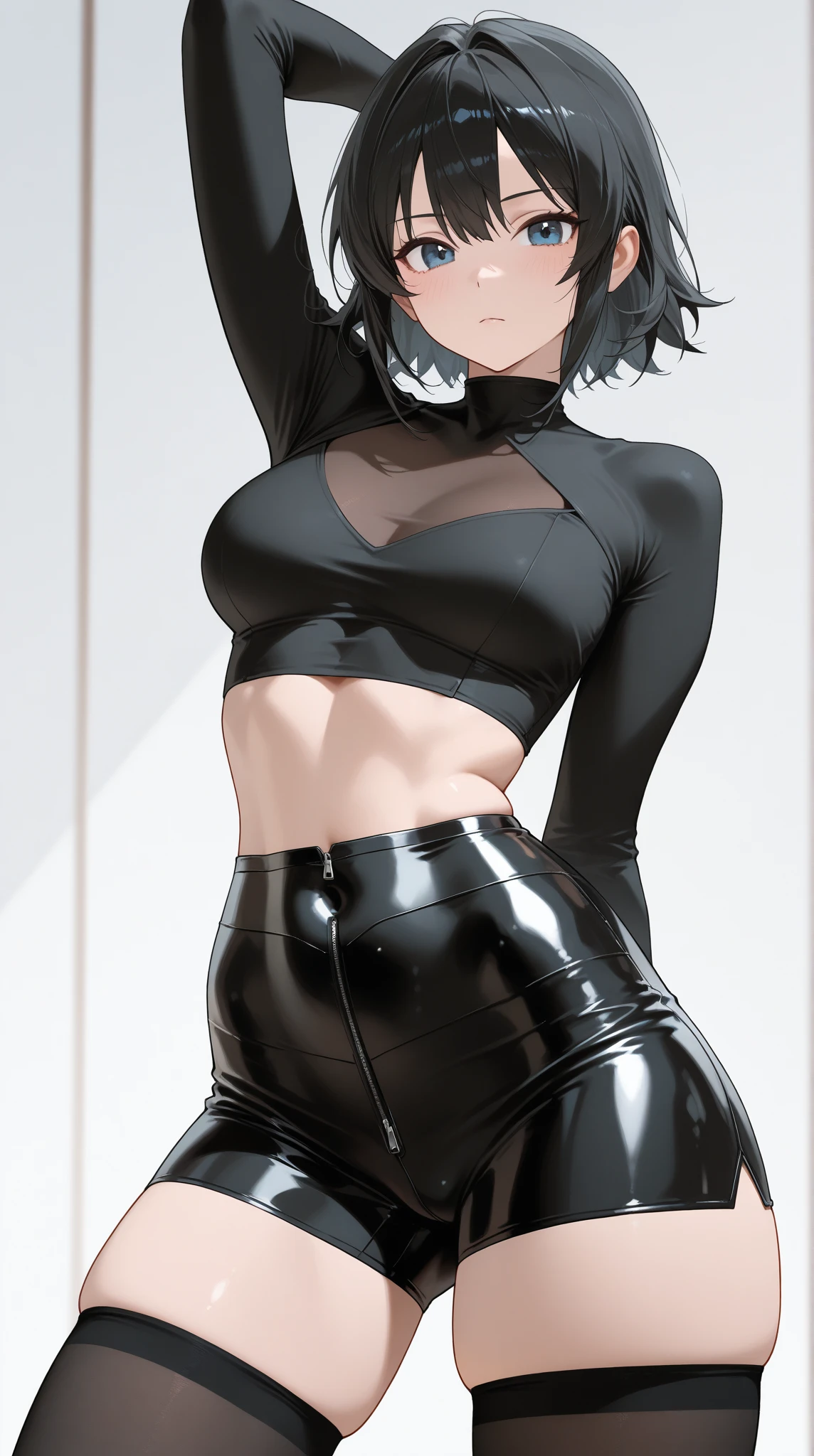 (cowboy shot), (masterpiece, best_quality, detailed, immaculate:1.3), epic, illustration,Anime Style
BREAK
ArtemisYJ,medium hair,purple Hair,makeup
extremely detailed clothing fabric(Black midriff dress),high heels,extremely detailed dress ,small breast,earrings ,
BREAK
(Night, Bar, indoors,)