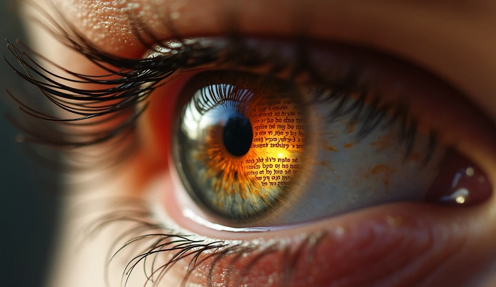 a perfect photo of a (detailed cyborg eye:1.4), (closeup:1.3) (with watermark reading CIVITAI:1.6) on eyelid, detailed eyelashes, perfectly drawn face, 8k, depth of field, perfect anatomy, realistic, photorealistic, hdr, text,