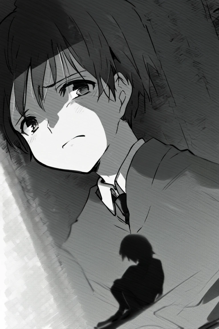 <lora:ham_rifl:1>,
1boy, unease, uncomfort, fear