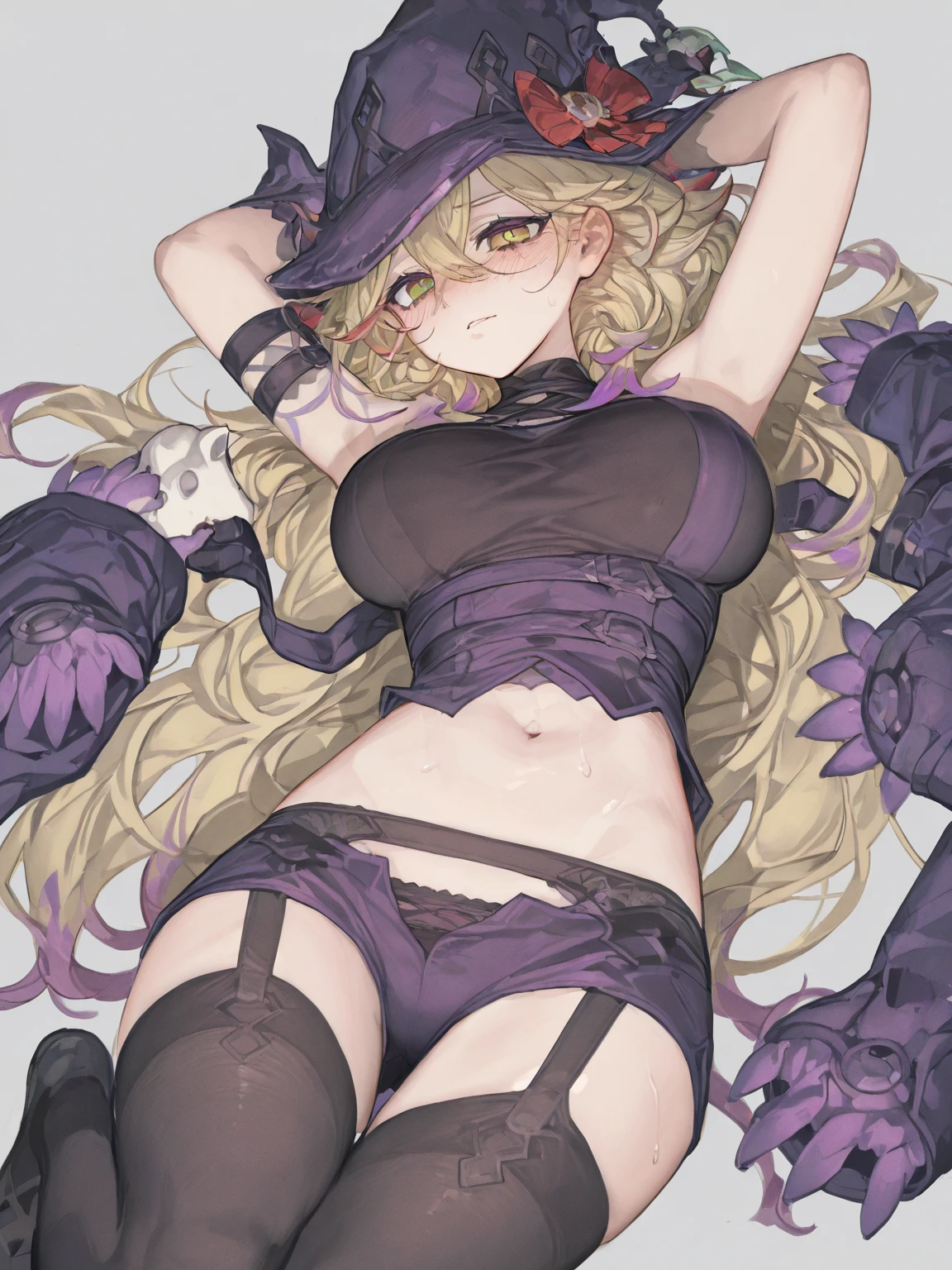 ,a girl,human,((standing))Highest quality, masterpiece, High resolution, alone, {Kirisame_Marisa_East:1.15}, blonde_hair, length_hair, h, witch_h, bow, yellow_eye, Braiding, single_Braiding, hair_bow, white_bow, 前hair, black_hat, upper_body,Puffy_sleeve, short_sleeve, ribbon, ~ side_Braiding, Best, shirt,NSFW,tentacle bound arms,tentacle bound legs,(many tentacles:1.7), ((tentacles sex)), ((vaginale)),(tentacle pit:1.5),(rollng eyes:1.8), troubled eyebrows, drool, orgasm, ((close mouth)), (clench teeth),cum on body,cum on clothes,bukkake,excessive cum,cum string,cum overflow,cumdrip,leg up,(((Suspended on tentacles))),medium breasts,Two legs,tongue,
