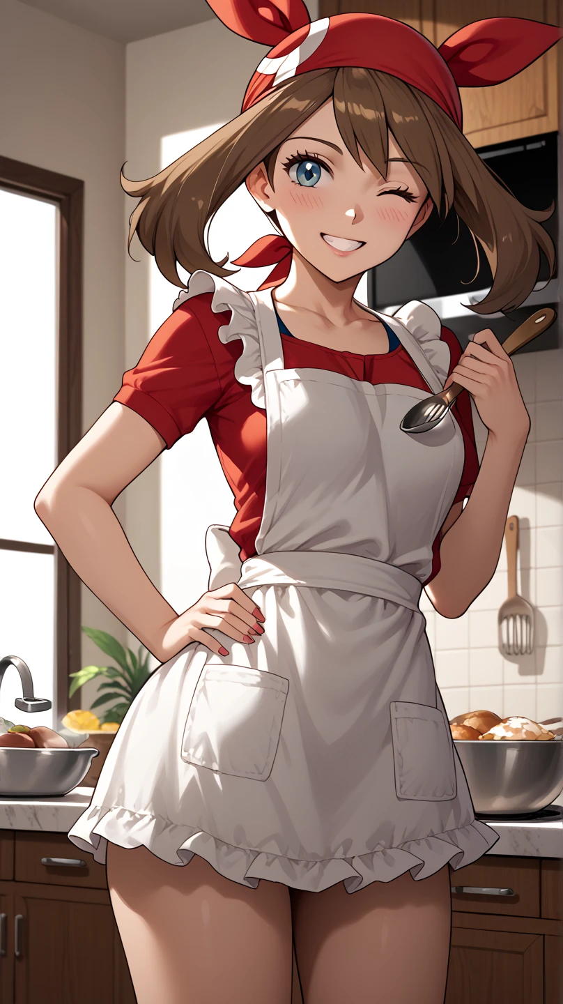 masterpiece, highest quality, very detailed, 1 girl, Anime - stylized illustration of a woman in a pink dress and holding a knife, Spy x Family Anya, marin kitagawa fanart, beautiful and seductive anime woman, cooking, misato katsuragi, very detailed fan art, seductive anime girl, in the kitchen, comic strip, 4k manga wallpaper, hyuga hyuga, High-definition official artwork, ; visual novel