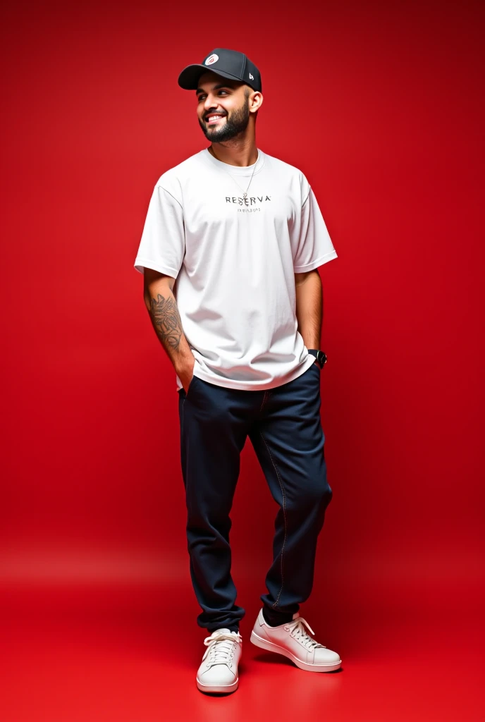candid photo, an (pleading) (bras d'honneur) average 18yo Mexican plump round belly man, short hair, dynamic angle, refinery,, t-shirt, pants, jacket , (broad shoulders:0.6),