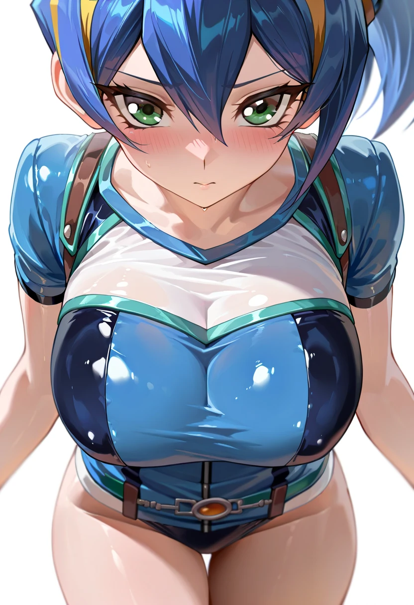 (masterpiece:1.3),ultra-detailed, best quality, extremely detailed, 8k, high res, realistic, 1girl, 18yo, beautiful girl,BREAK,(Armor:1.7),(One big breasted girl,Blue hair and blue eyes:1.5),(Nipples:1.6)BREAK,(bodypaint,body painting:1.5), embarrassed smile,(blush:1.2),BREAK,ultra detailed,realistic, photo-realistic, beautiful natural lighting, beautiful deatailed shadow, beautiful intricate composition,